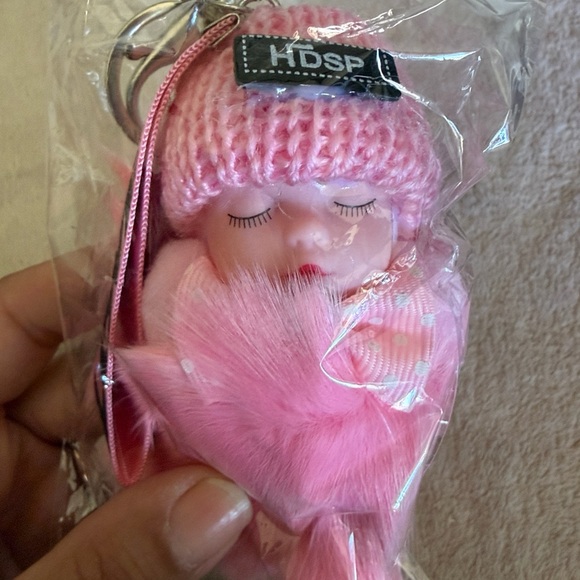 Pink Plush Doll Keychain - Picture 5 of 6